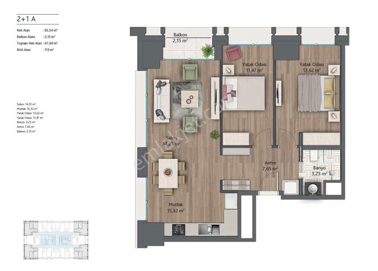 Mesakoz Satılık Deniz Manzaralı 2+1 Ofis - Görsel 24