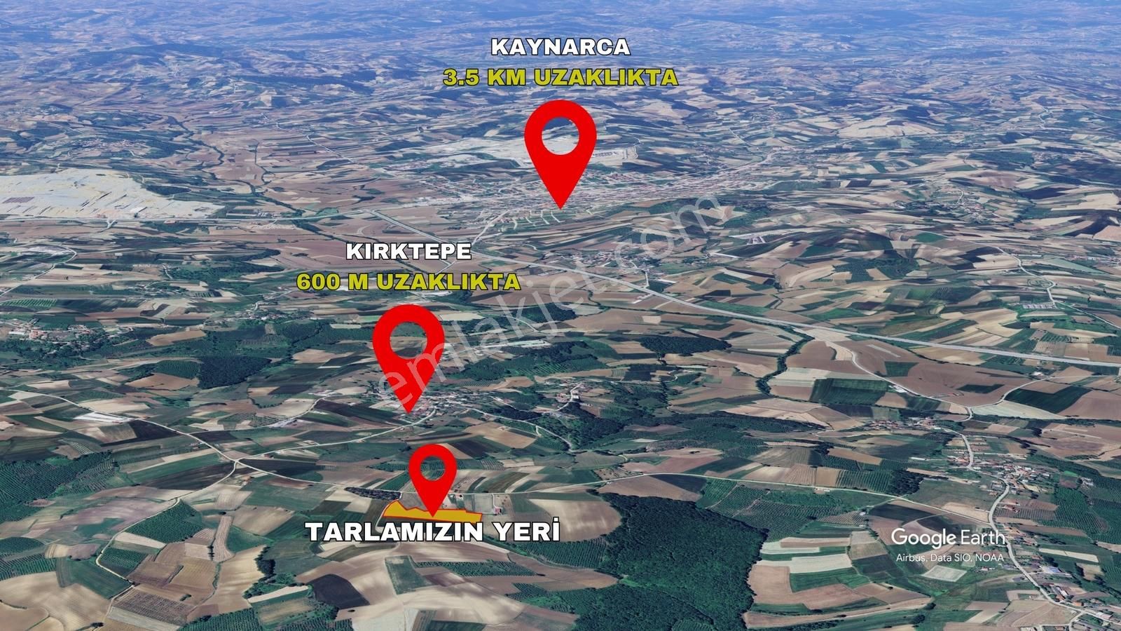 9368 M2 Satılık Tarla Kaynarca Merkeze Yakın Kırktepe'de - Görsel 4