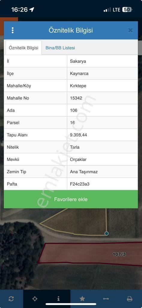 9368 M2 Satılık Tarla Kaynarca Merkeze Yakın Kırktepe'de - Görsel 6