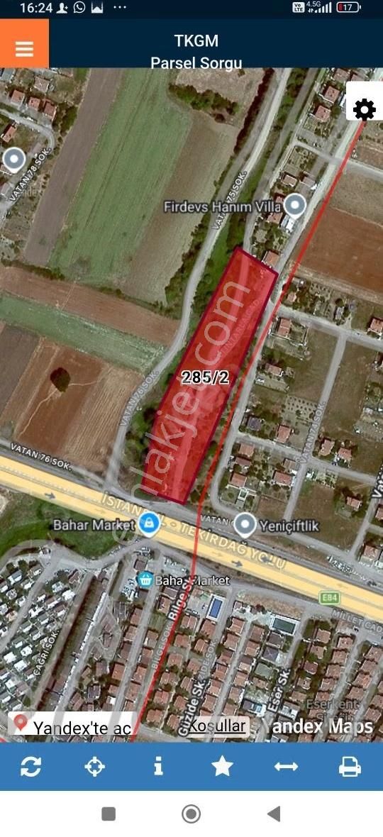 Tekirdağ Marmara Ereğlisi Çeşmeli Muhteşem Arsa