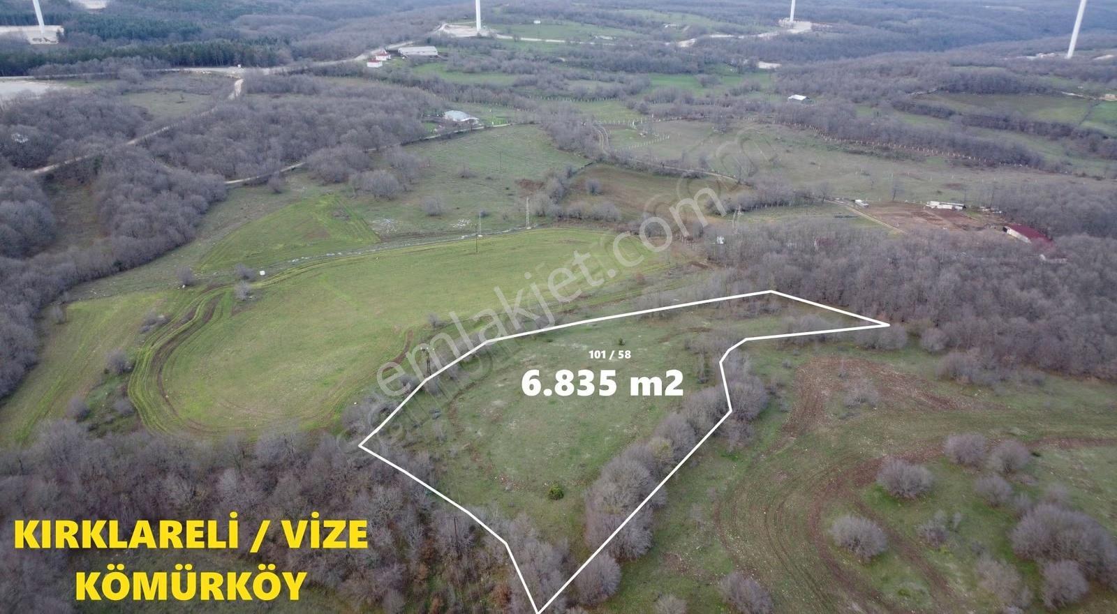 Vize Kömürköy'de Satılık 6.835 M2 Tarla