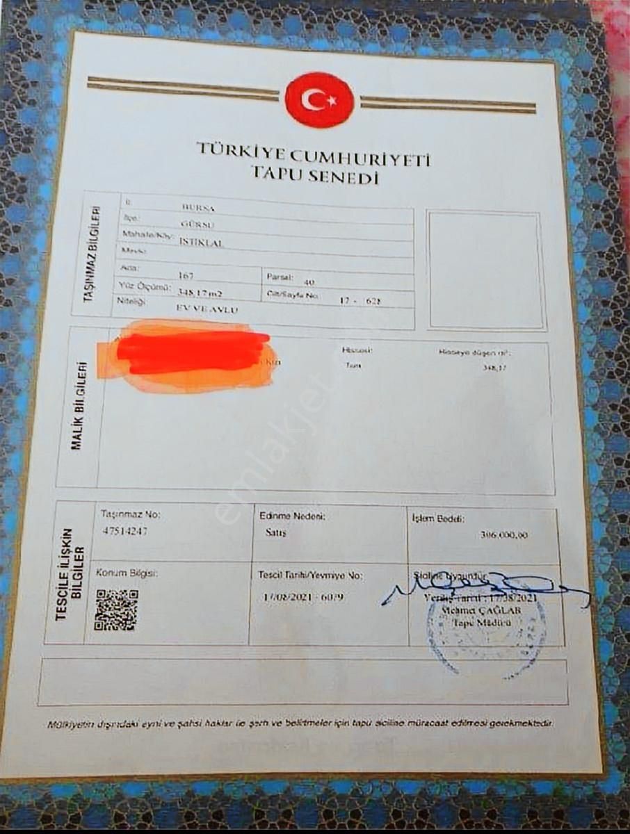 Emniyet Emlak Ofisi Gürsu Bursa Satlık Gürsu İstklal 348m2 Arsa - Görsel 4