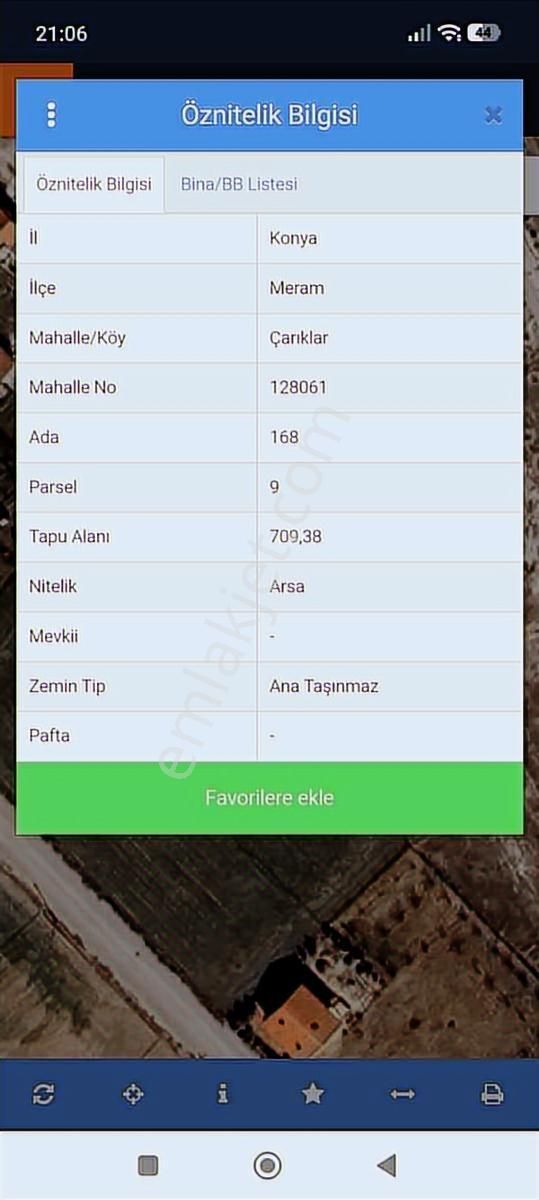 Meram Çarıklar Mah. Satılık 709 M² Arsa