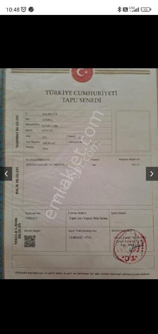 Gömeç Kuyualan Da Satılık Arsa