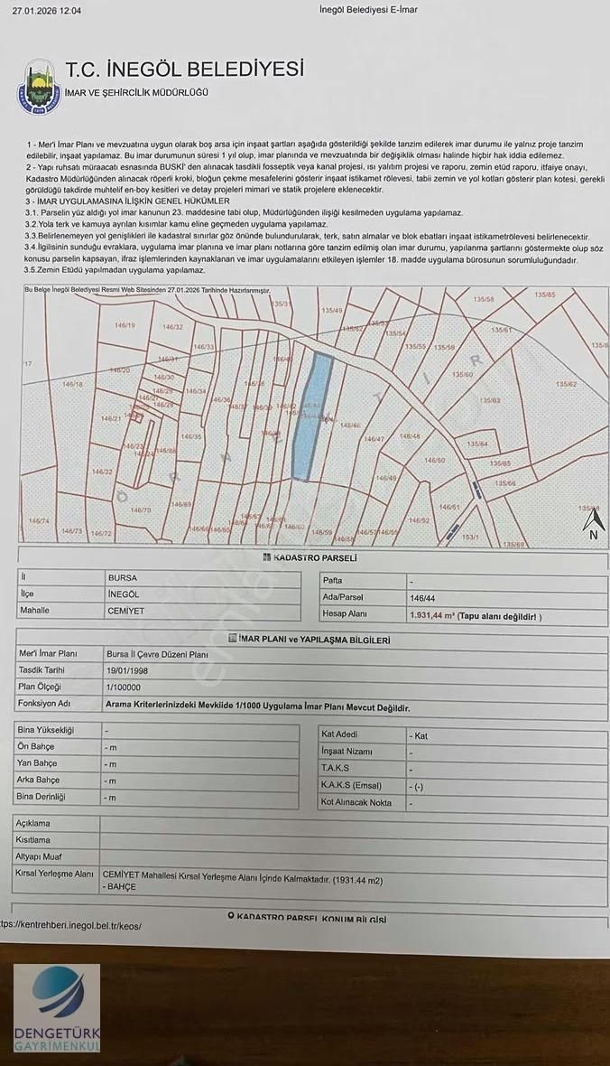 Bursa İnegöl Cemiyette 1932 Mr 3.500.000 Tl - Görsel 2