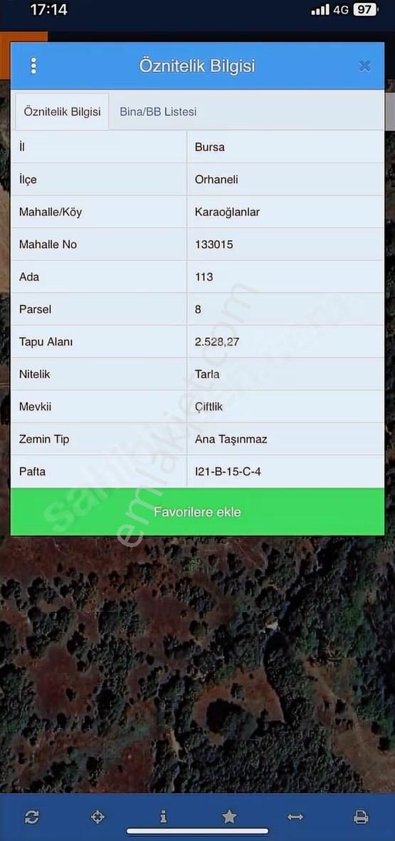 Orhaneli-karaoğlan'da İçinde Suyu Olan Satılık Tarla