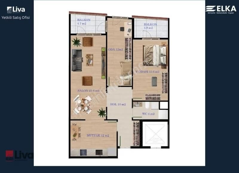 ▓liva'dan Kayabey Prestij'de Satılık Ebeveyn Banyolu 2+1 Daire▓ - Görsel 16