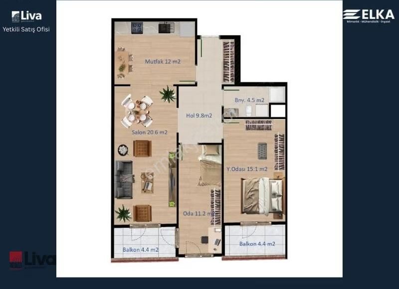 ▓liva'dan Kayabey Prestij'de Satılık Ebeveyn Banyolu 2+1 Daire▓ - Görsel 11