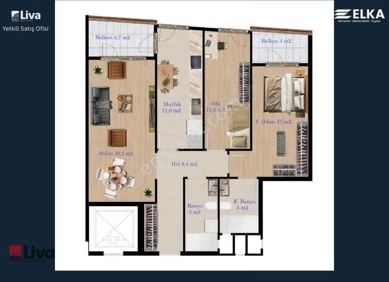 ▓liva'dan Kayabey Prestij'de Satılık Ebeveyn Banyolu 2+1 Daire▓ - Görsel 14