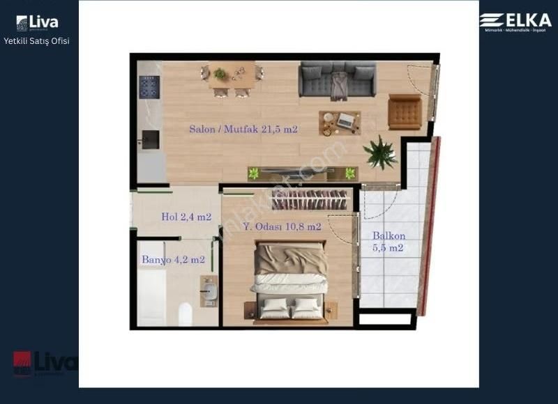 ▓liva'dan Kayabey Prestij'de Satılık Ebeveyn Banyolu 2+1 Daire▓ - Görsel 24