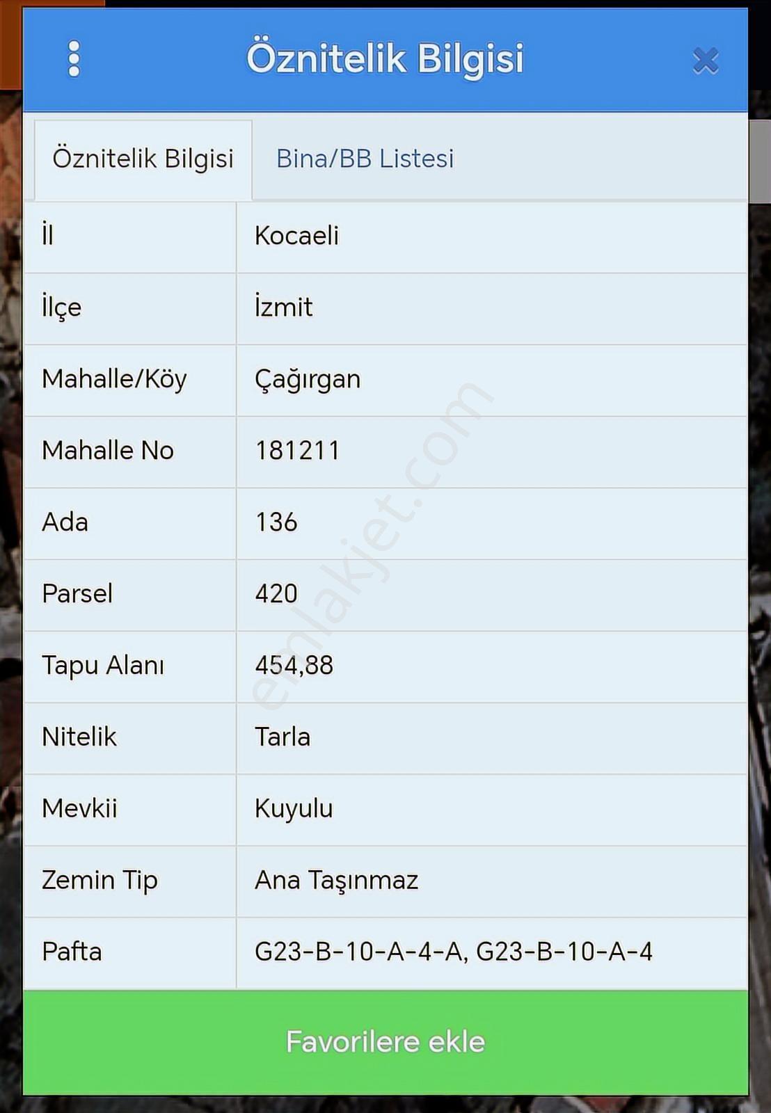Kocaeli İzmit Çağırgan'da 454 M2 Köy İçi İmarlı Satılık Tarla - Görsel 8