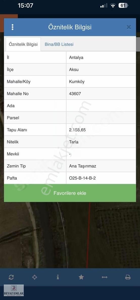 Beyaz Emlak'tan Kumköyde 2.159m2 Satılık Arsa