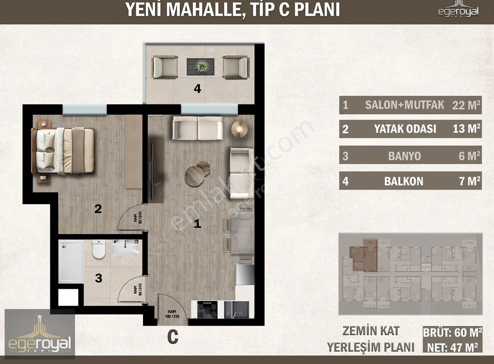 Yeni Mah. Site İçerisinde Yerden Isıtımalı Asansörlü 1+1 Daire - Görsel 3