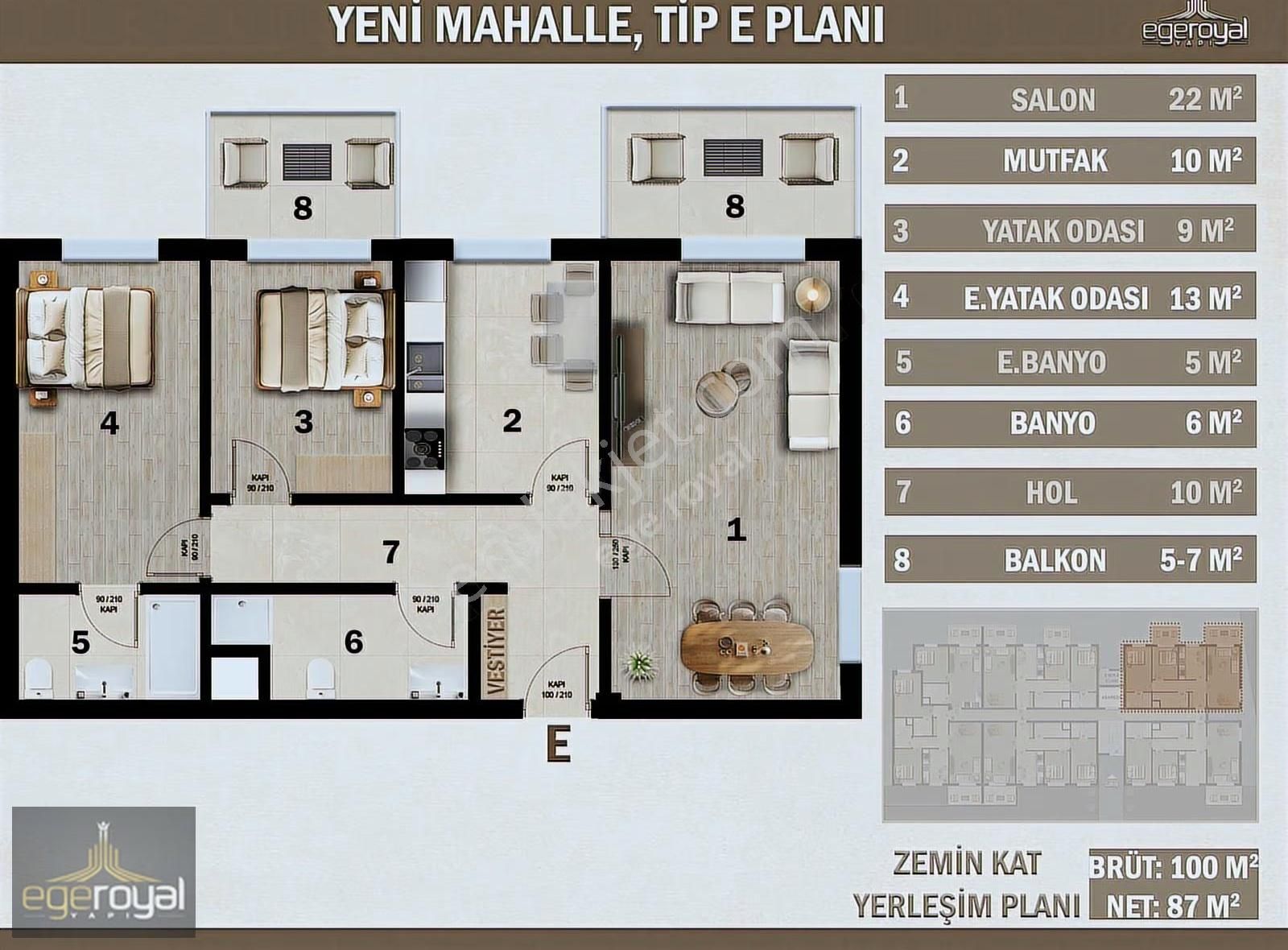 Yeni Mah. Ayrı Mutfak Ebeveyn Banyo Yerden Isıtma 2+1 Daire - Görsel 5