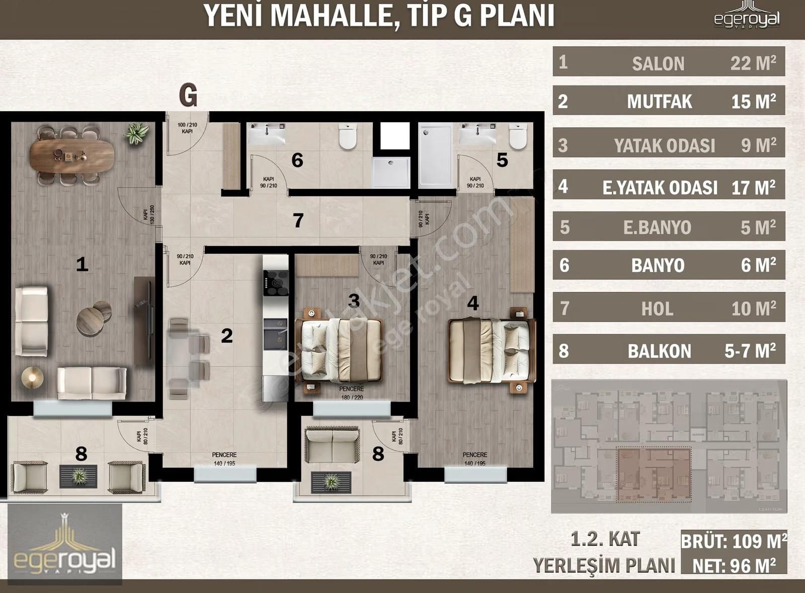 Yeni Mah. Ayrı Mutfak Ebeveyn Banyo Yerden Isıtma 2+1 Daire - Görsel 9