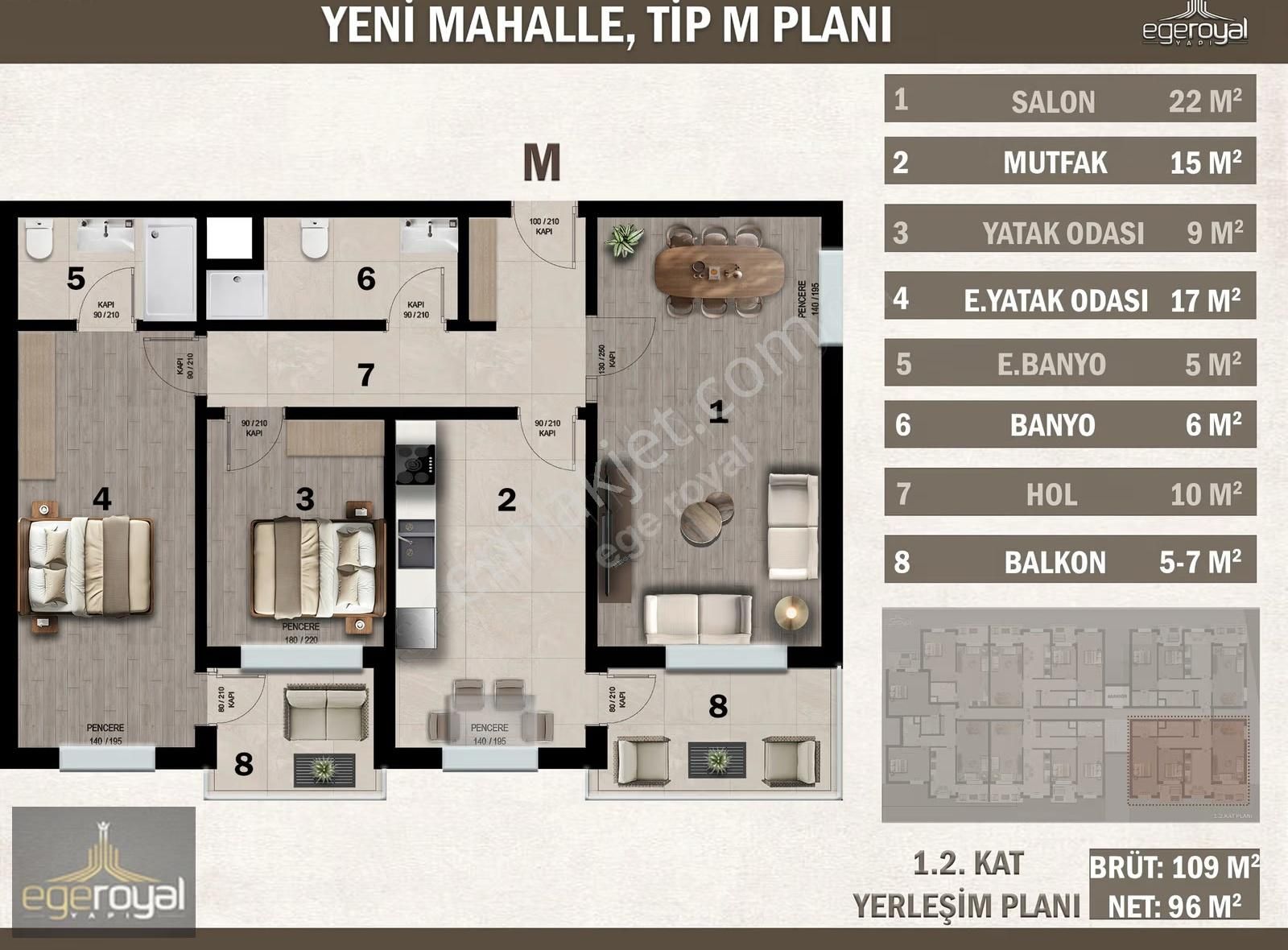 Yeni Mah. Ayrı Mutfak Ebeveyn Banyo Yerden Isıtma 2+1 Daire - Görsel 2