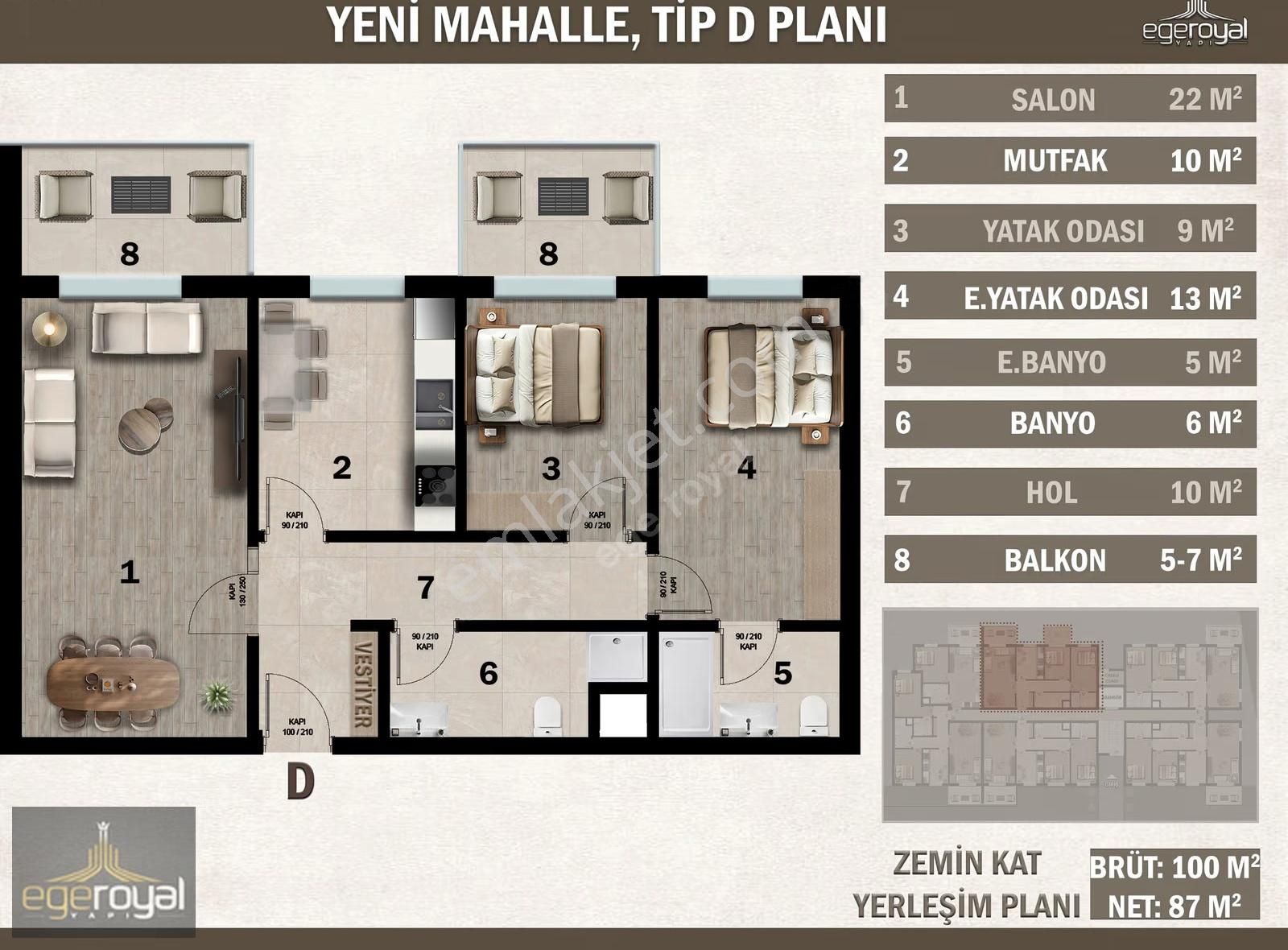 Yeni Mah. Ayrı Mutfak Ebeveyn Banyo Yerden Isıtma 2+1 Daire - Görsel 13