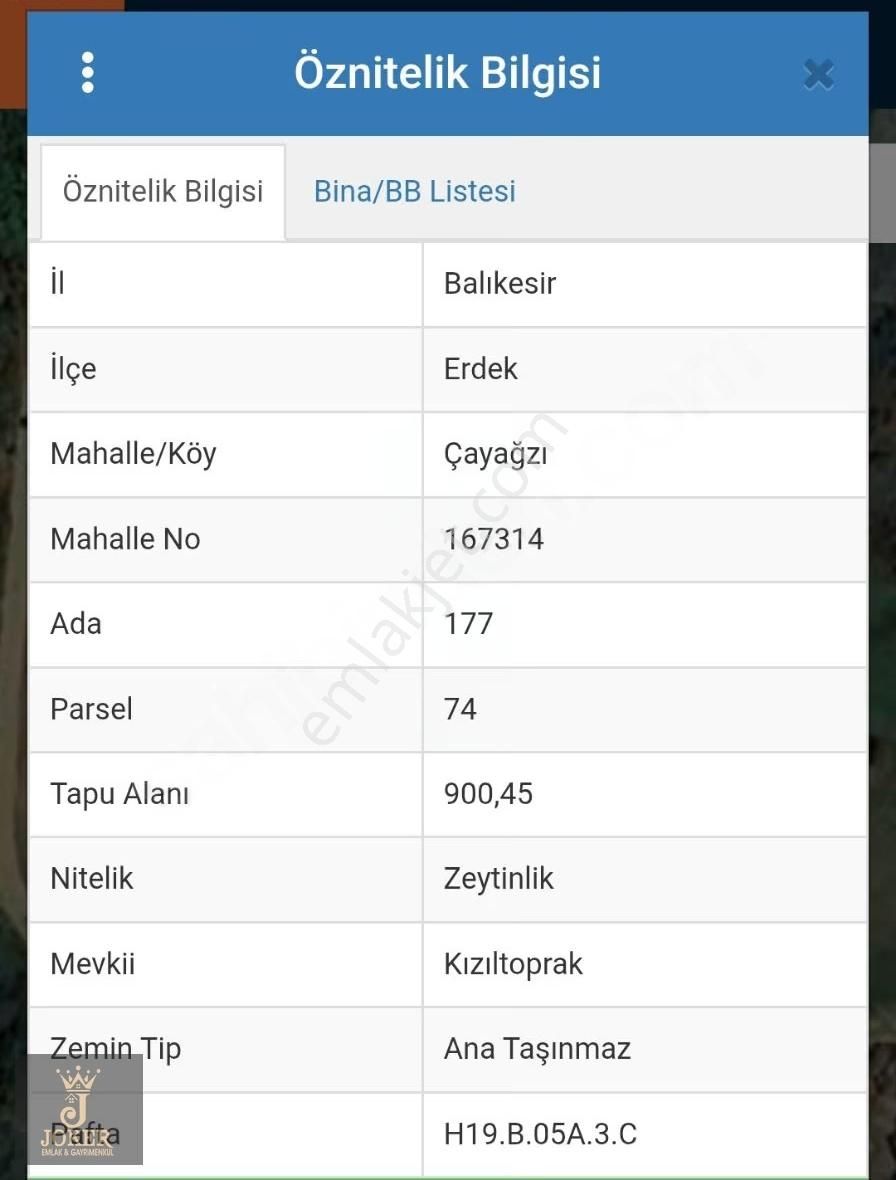 Joker Gayrimenkulden Erdek Şahinburgaz Çayağzı Mev.zeytinlik