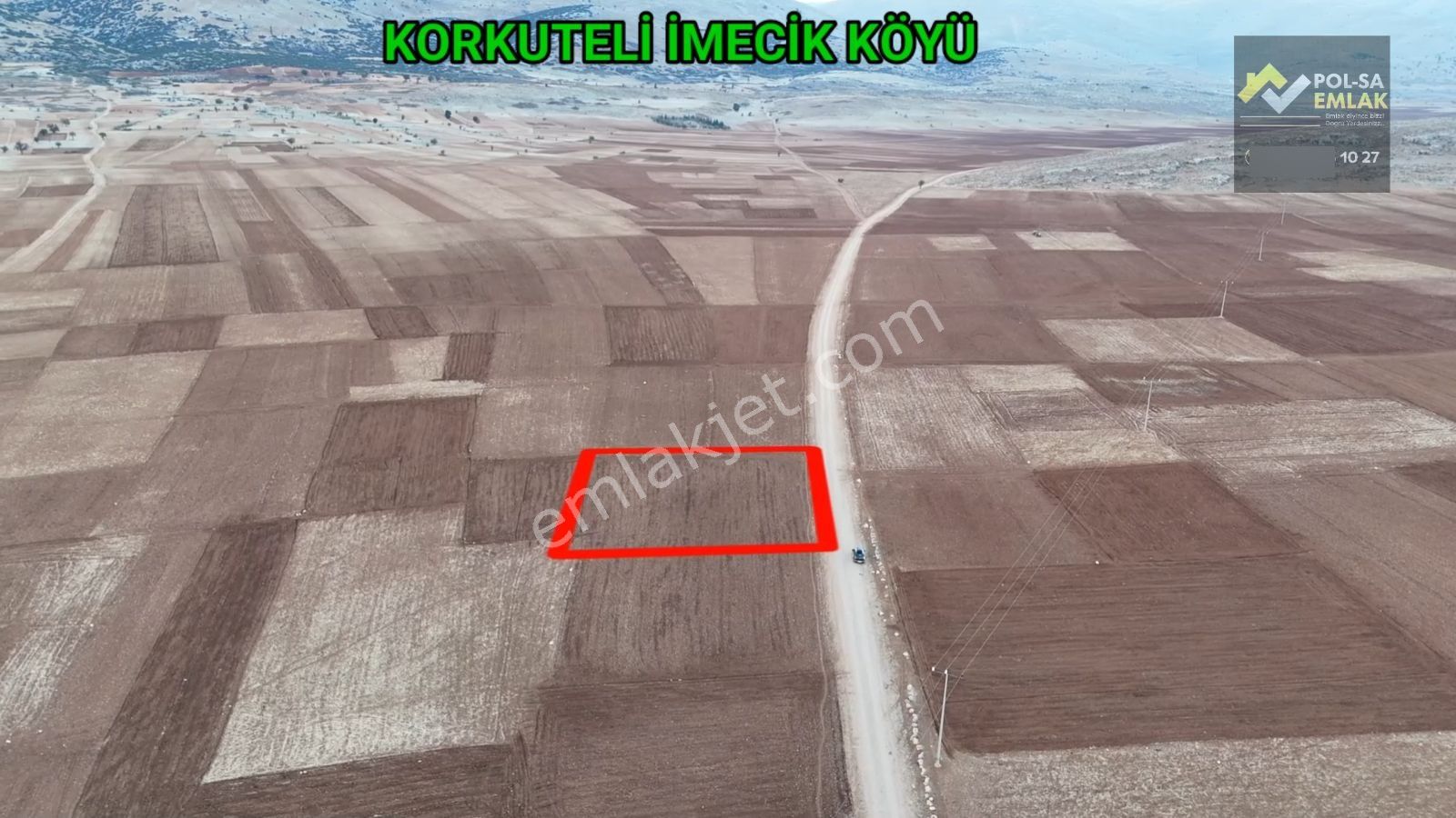 Korkuteli İmecik Köyü Satılık 1.616m2 Tarla Resmi Yol Var - Görsel 3