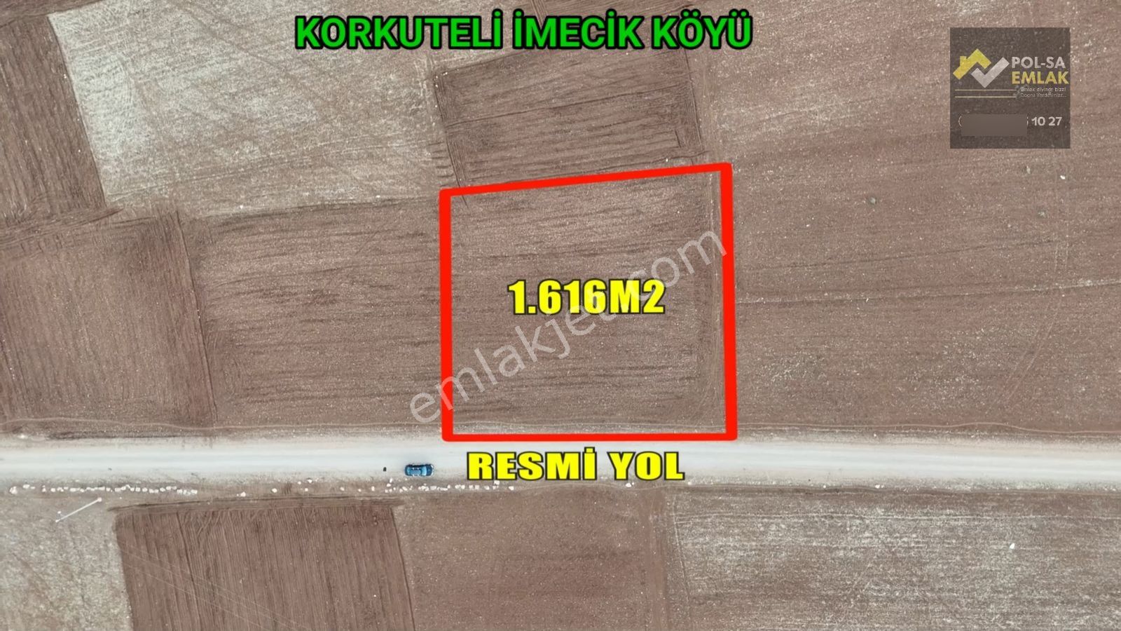 Korkuteli İmecik Köyü Satılık 1.616m2 Tarla Resmi Yol Var - Görsel 13