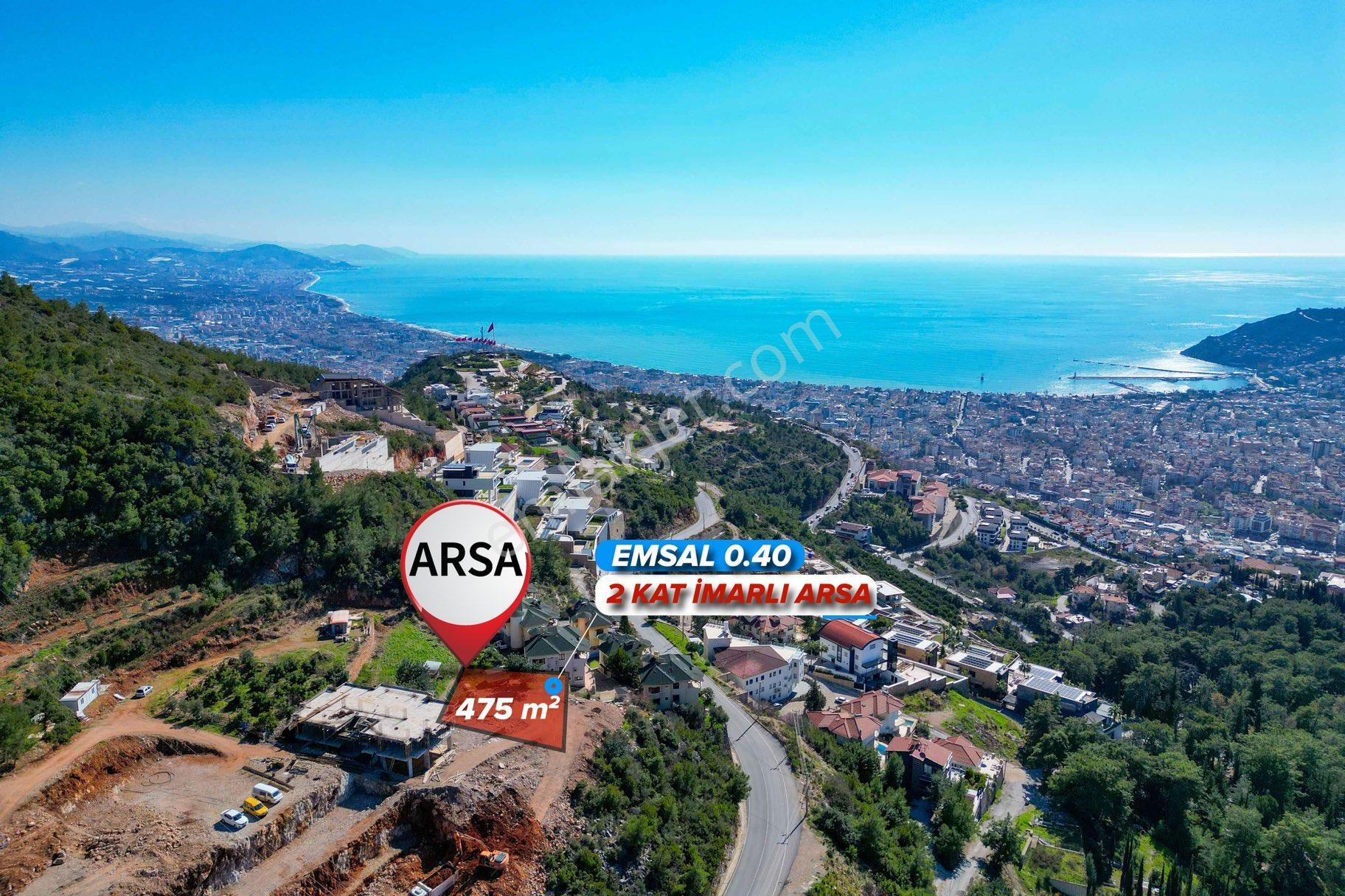 Alanya Bektaş Mah. Satılık Deniz Ve Kale Manzaralı 475 M2 Satılık Arsa - Görsel 2