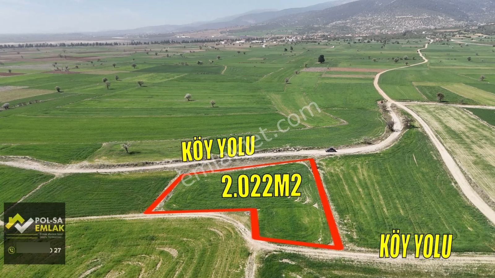 Korkuteli Çomaklı Da Satılık 2.022m2 Tarla Yol Var