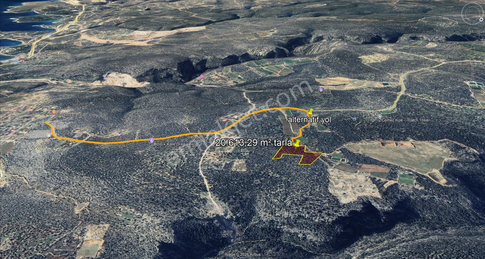 Kızkalesi Girişinde 20,613,29m² Satılık Arsa – Ana Yola Yakın, Yüksek Yatırım Potansiyeli - Görsel 3