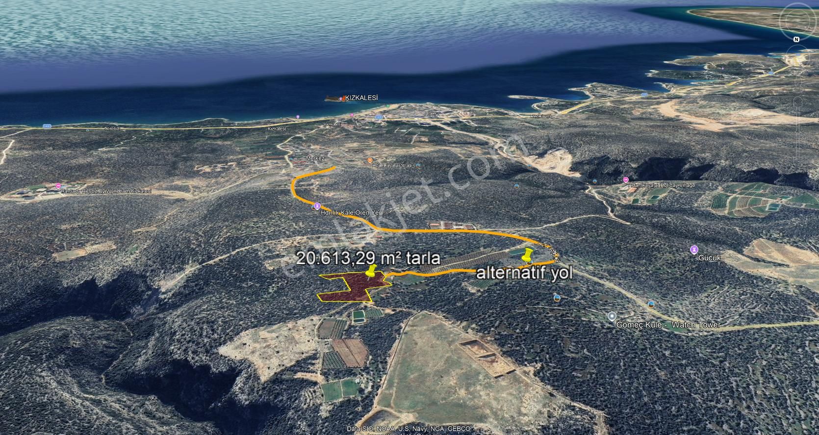 Kızkalesi Girişinde 20,613,29m² Satılık Arsa – Ana Yola Yakın, Yüksek Yatırım Potansiyeli - Görsel 2