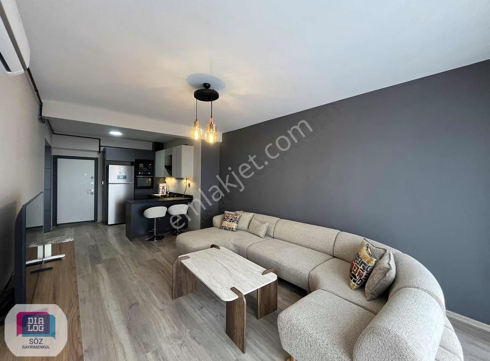 Söz Den 23 Nisan Meva Damanzaralı Eşyalı Kiralık Sıfır 1+1 Daire - Görsel 9