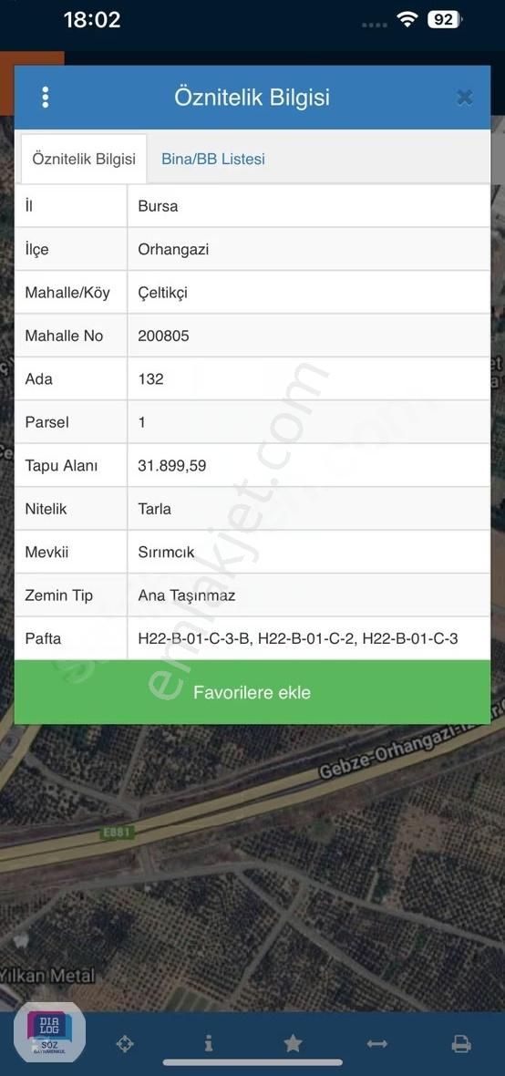 Söz'den Orhangazi Çeltikçi Ana Yola Cephe Muhteşem Arazi - Görsel 2
