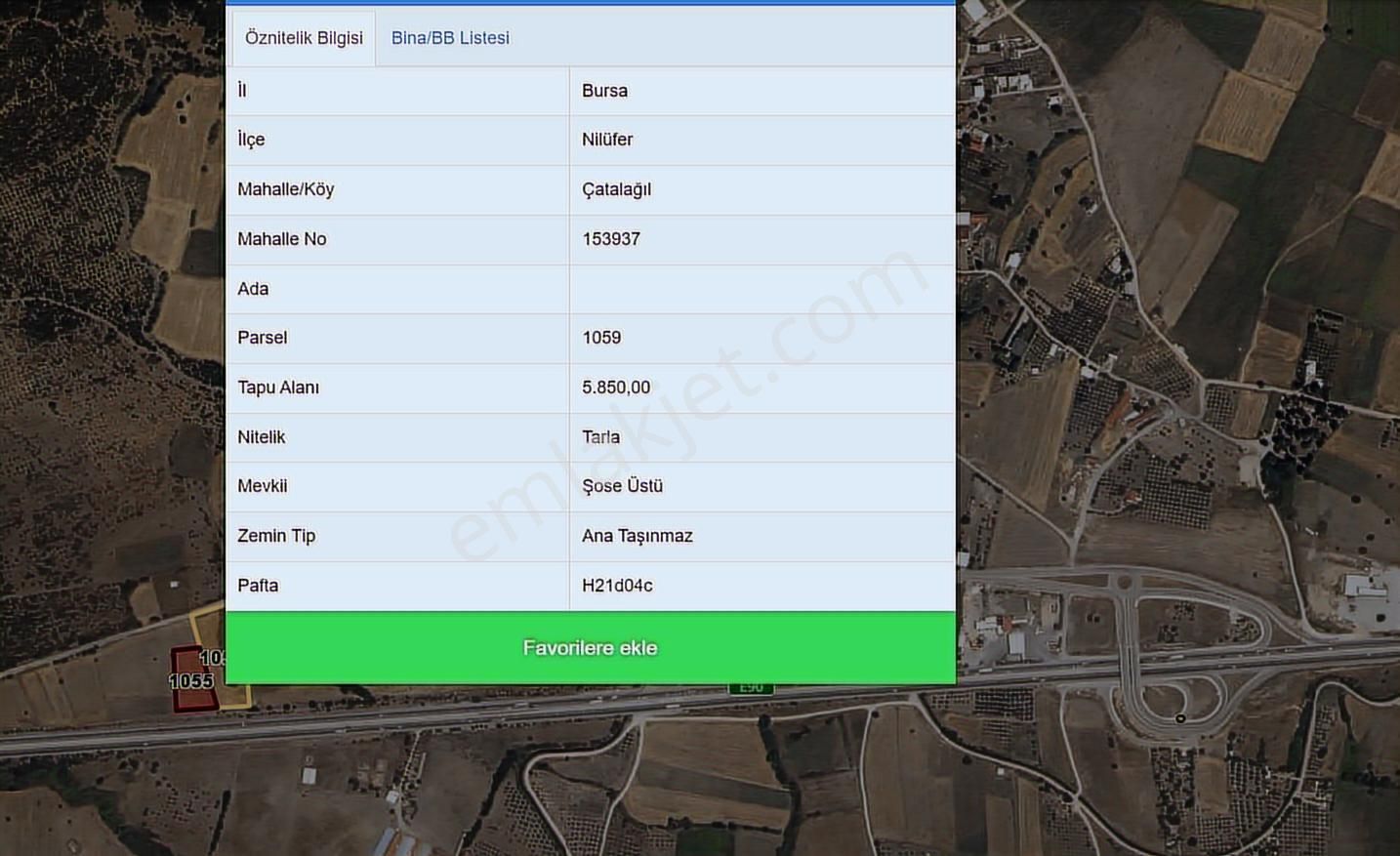 Lookhause Bursa Nilüfer Çatalağıl Satılık Tarla - Görsel 6