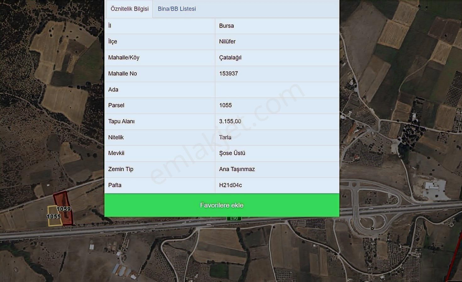 Lookhause Bursa Nilüfer Çatalağıl Satılık Tarla - Görsel 4