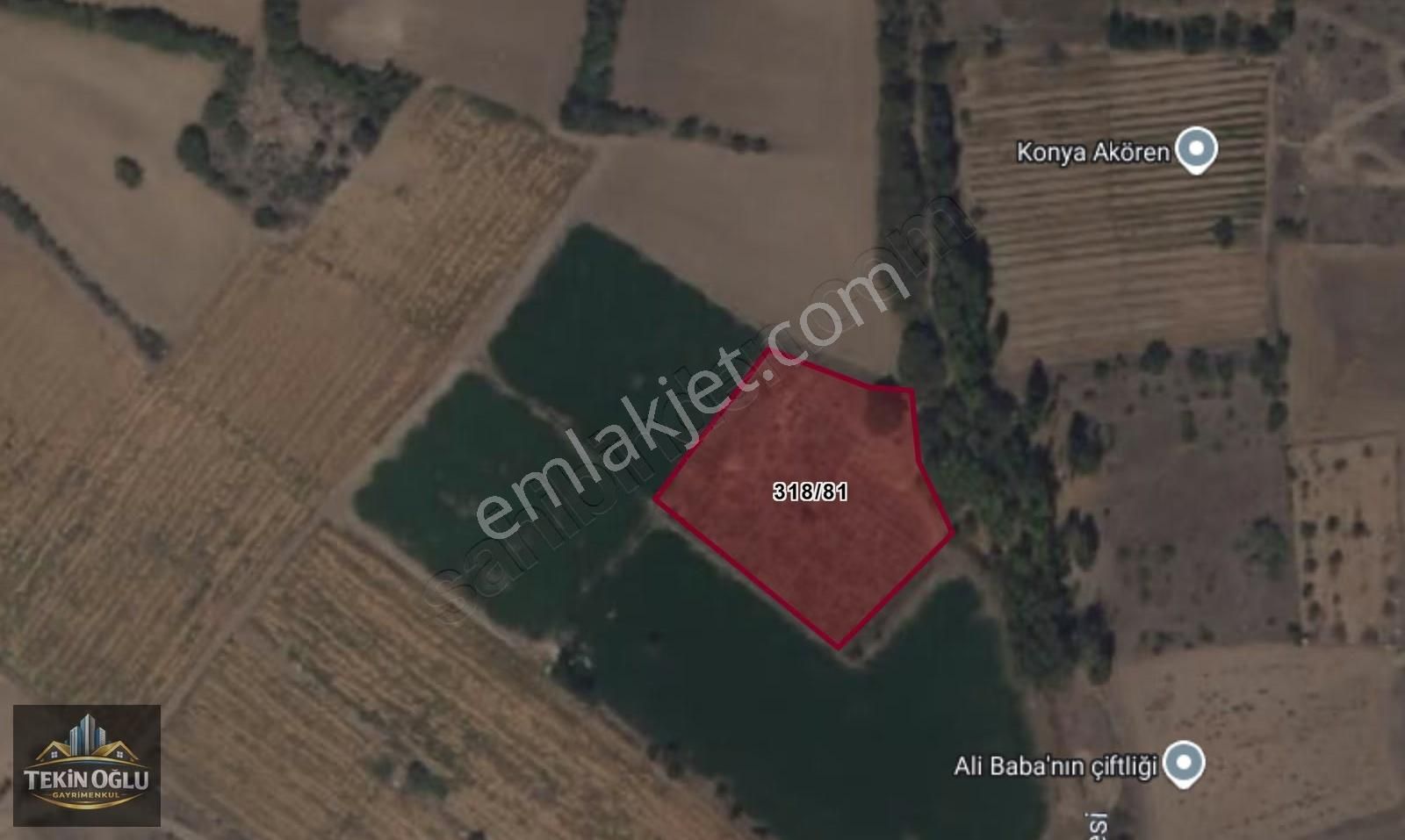 Akören Tülce'de Dere Dibi Eşsiz Mükemmel 3.576 M² Müstakil Tarla
