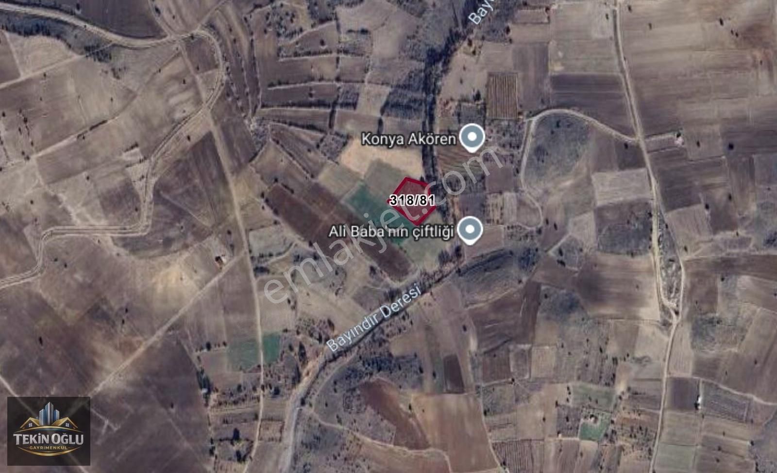 Akören Tülce'de Dere Dibi Eşsiz Mükemmel 3.576 M² Müstakil Tarla - Görsel 1