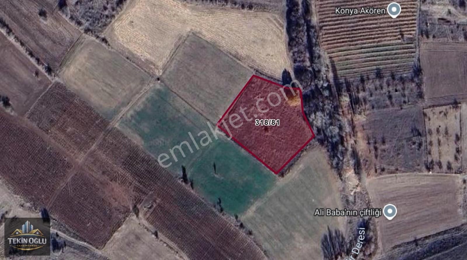 Akören Tülce'de Dere Dibi Eşsiz Mükemmel 3.576 M² Müstakil Tarla - Görsel 1