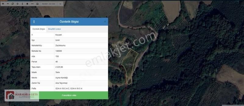 Marmara Gets - İzmit Zeytinburnu Mh. Satılık Resmi Yollu Tarla - Görsel 11