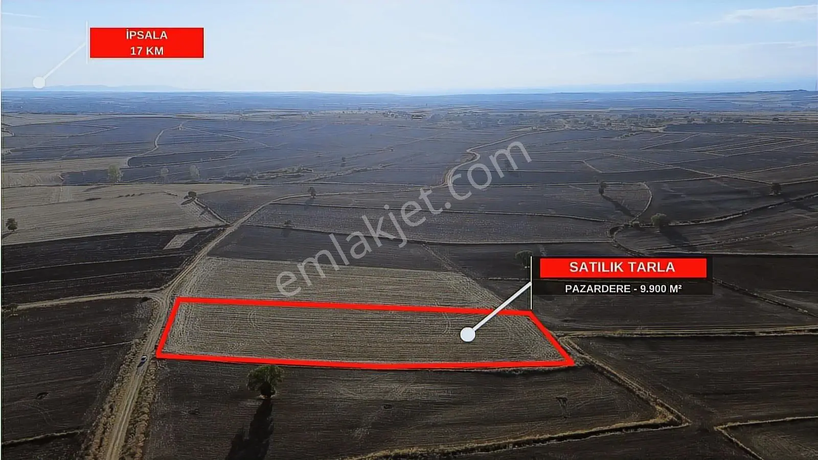 İpsala Pazardere'de Kadastro Yolu Olan Satılık Tarla - Görsel 4