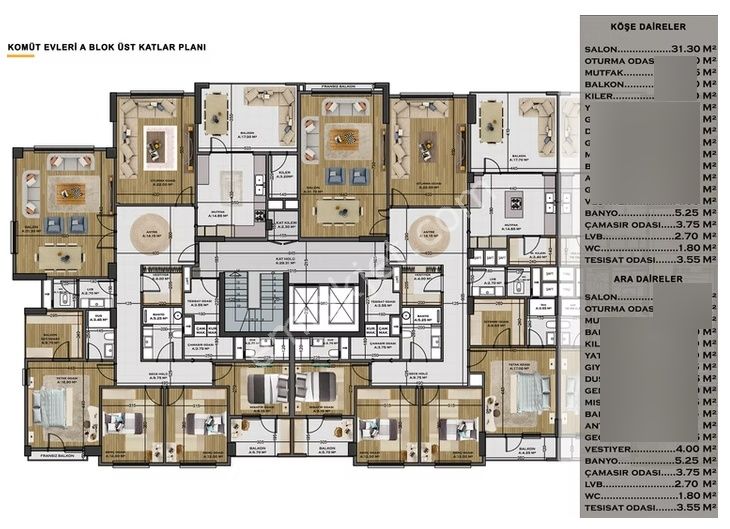 Komüt Evleri 5+1 / 220m2(brüt) [ödemesiz] Satılık Lüks Daire - Görsel 13