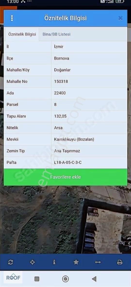 Bornova Doğanlar Mahallesi İmarlı Satılık Arsa