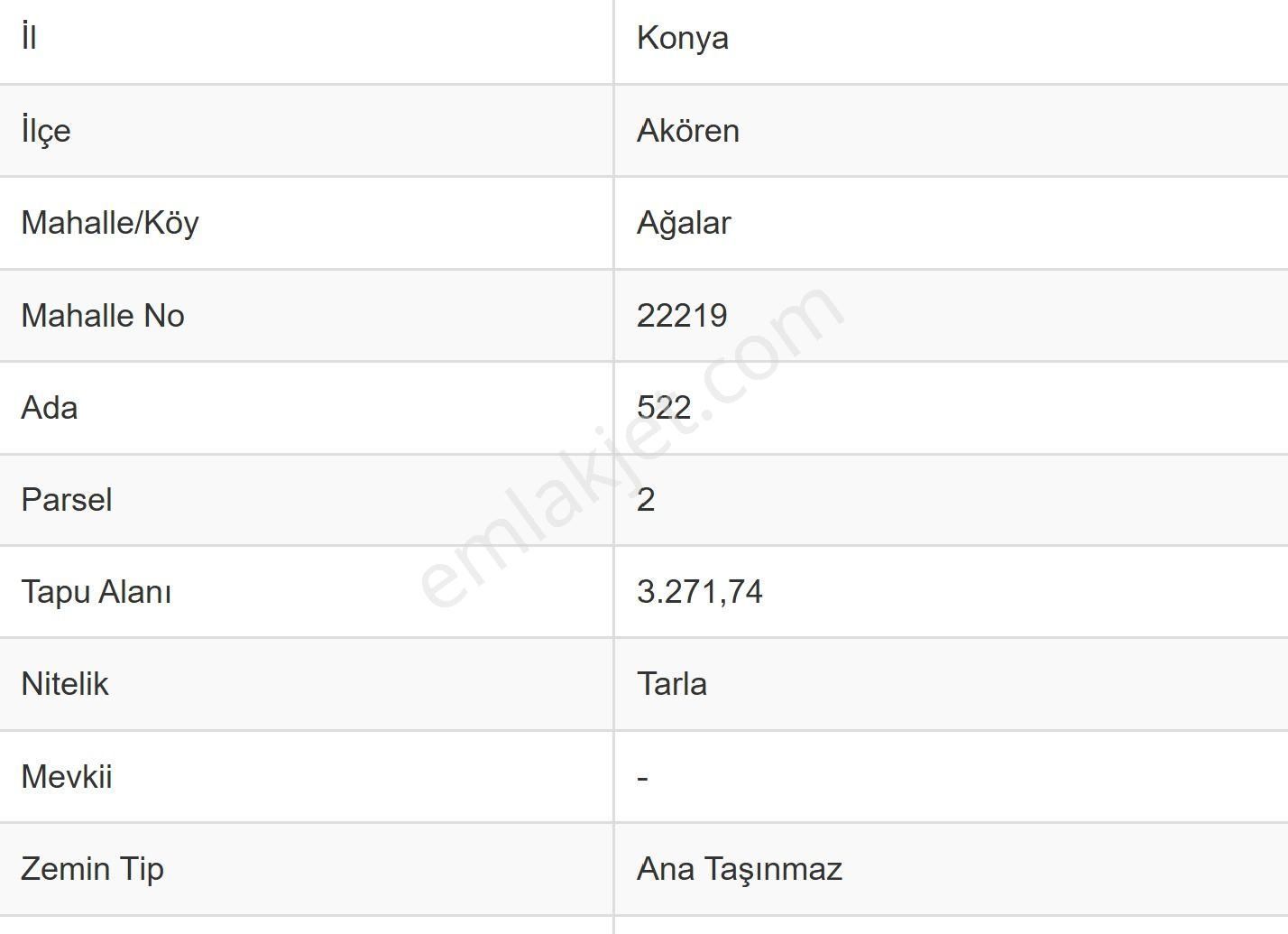 Akören Ağalar 3.271 M² Müstakil Tapulu Yatırımlık Tarla - Görsel 2