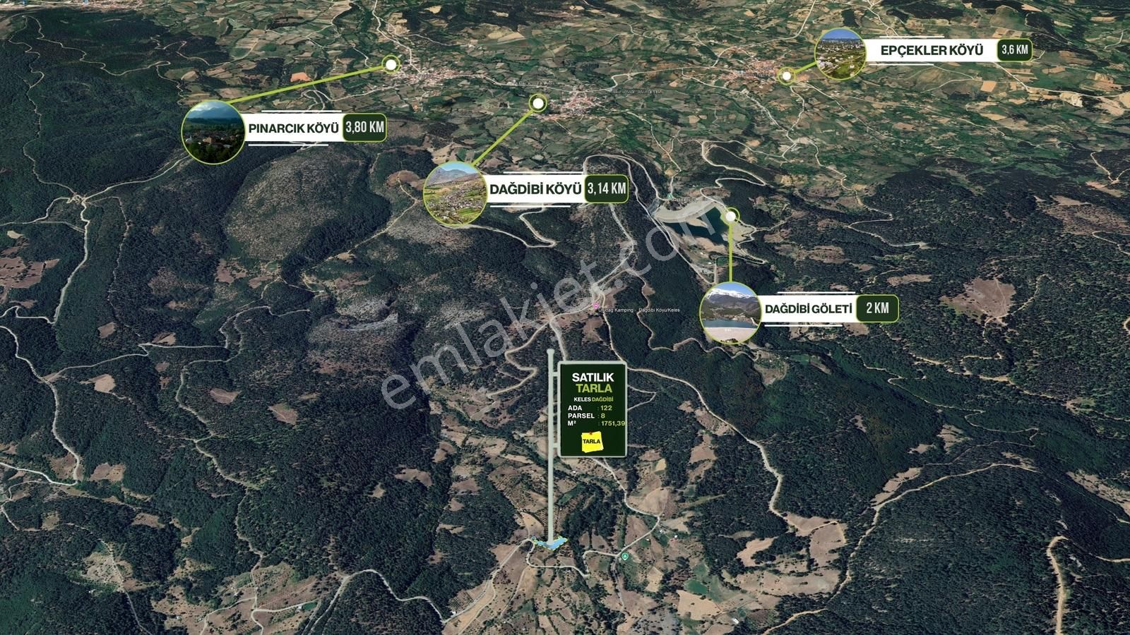 Expertten Keles Dağdibinde Satılık 1751 M² Tarla - Görsel 3