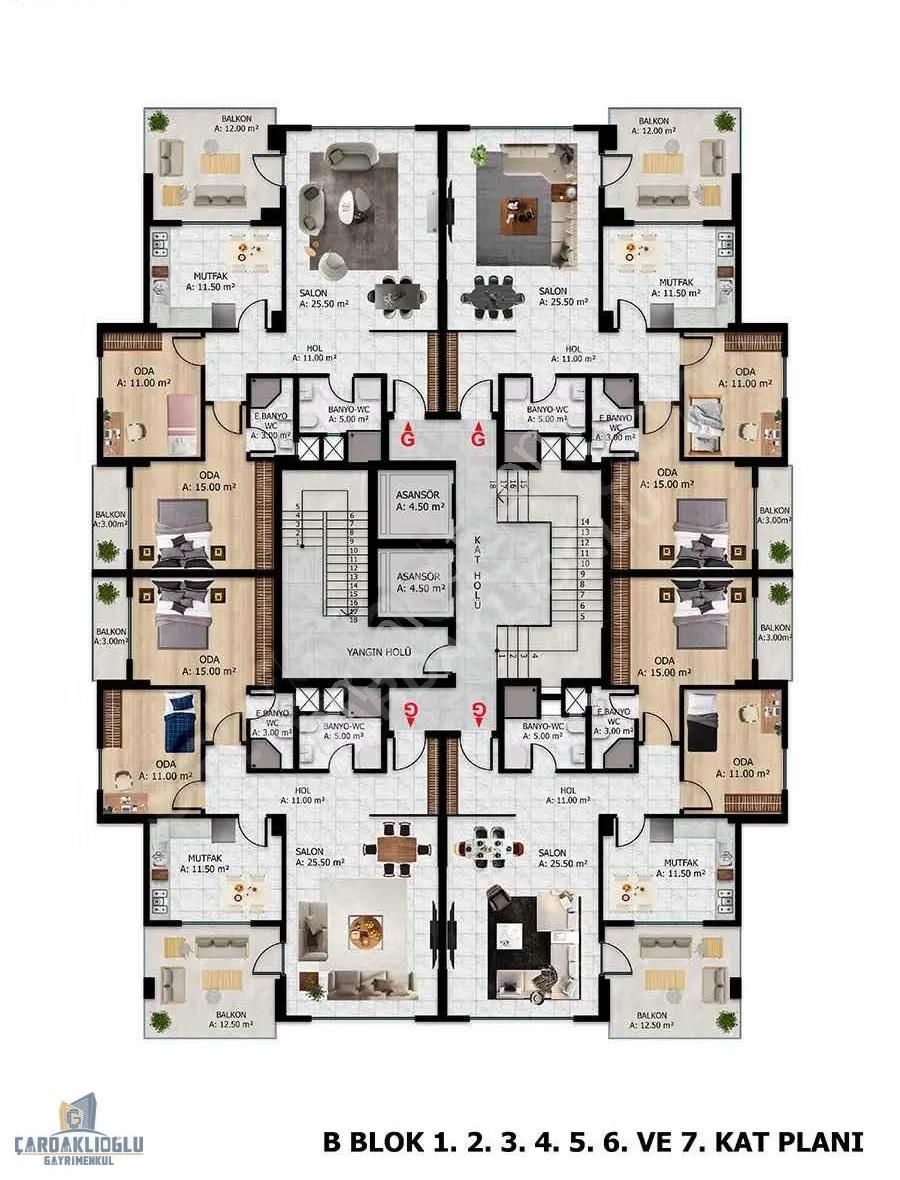 Çanakkale Esenler Site İçi Havuzlu Satılık Sıfır 2+1 Daire - Görsel 11