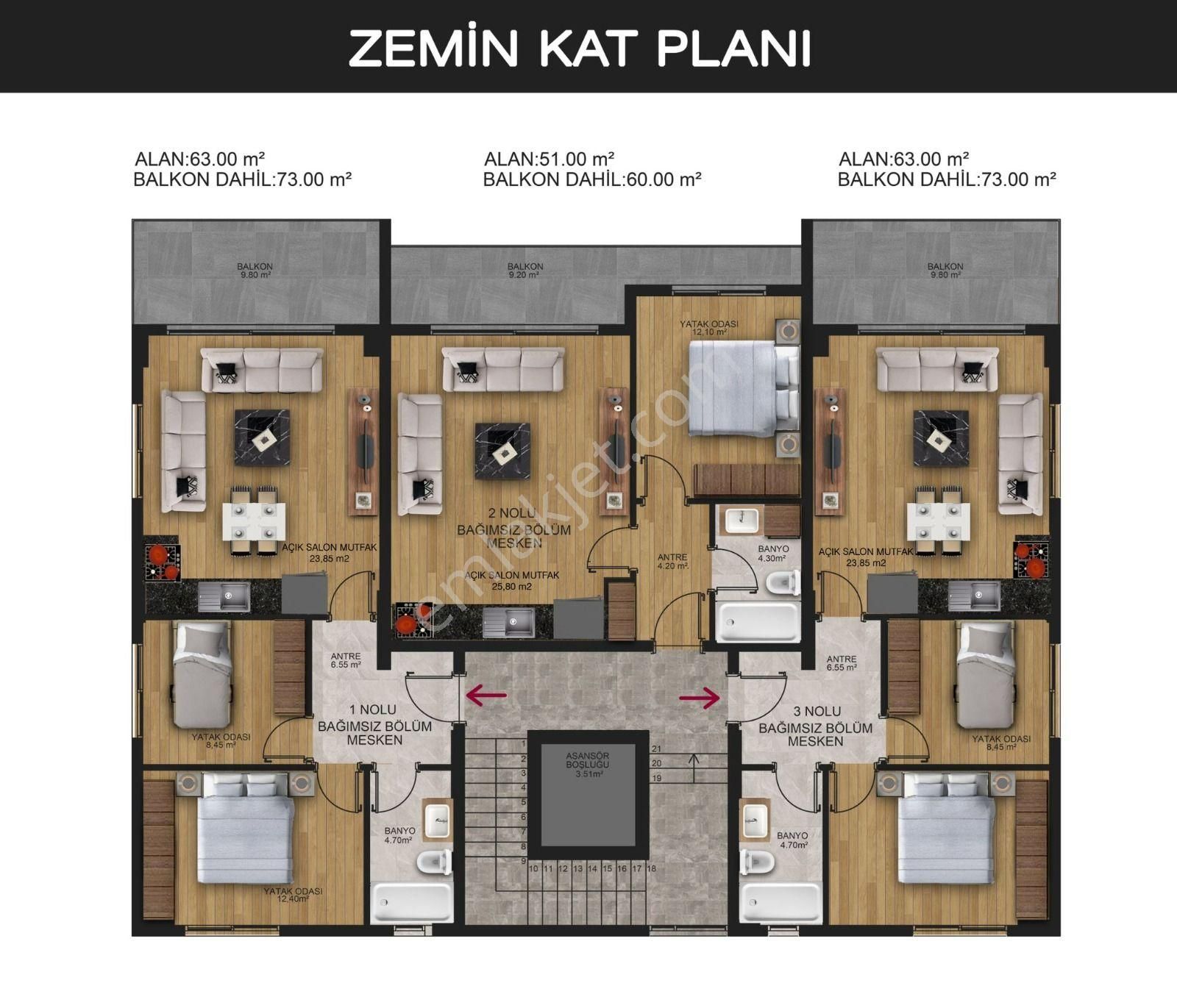 Marmariste Sıfır Projede 2+1 Sıfır Daire - Görsel 5