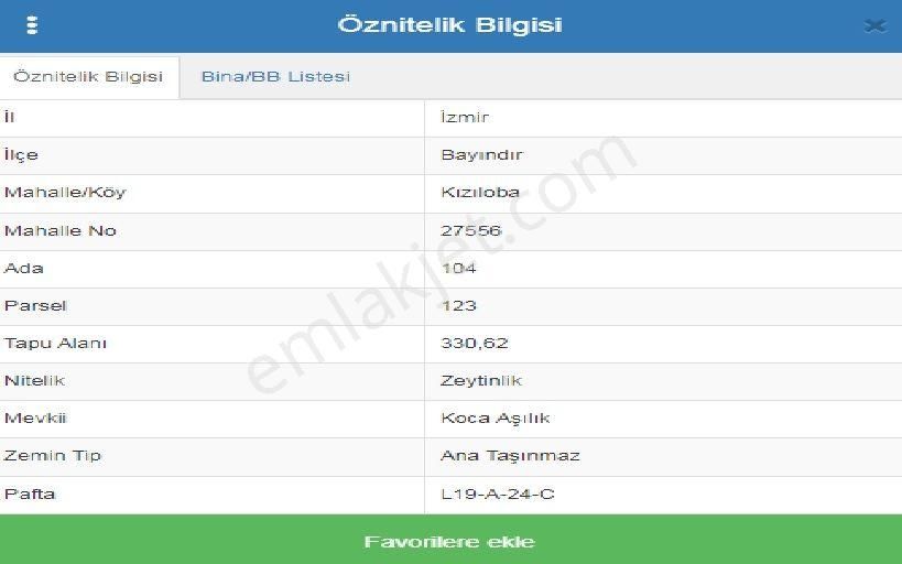 Bayındır Kızıloba Mevkii Yatırımlık 330 M2 Zeytinlik - Görsel 3