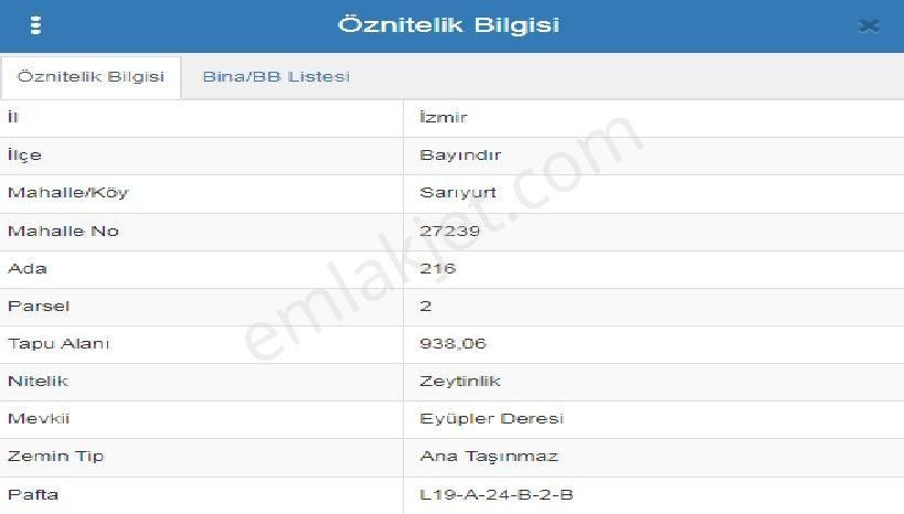 Bayındır Sarıyurt Mevkii Yatırımlık 938 M2 Satılık Zeytinlik - Görsel 3
