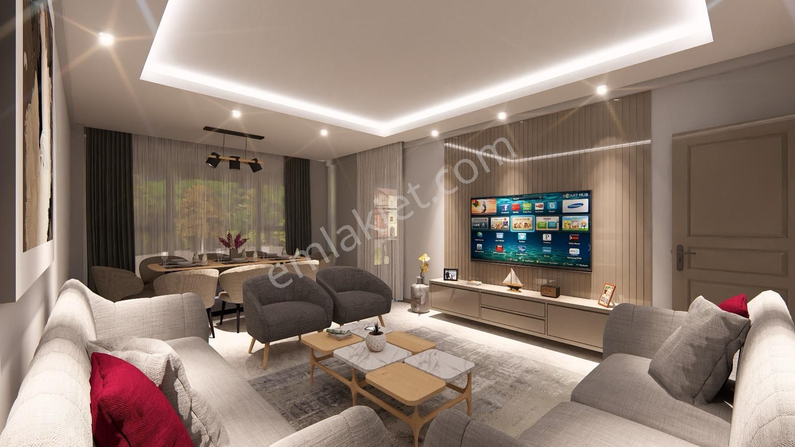 Denizli Şemikler De Giyotin Cam Balkonlu 3+1 160 M2 Cadde Üzeri Lüks Daireler - Görsel 16