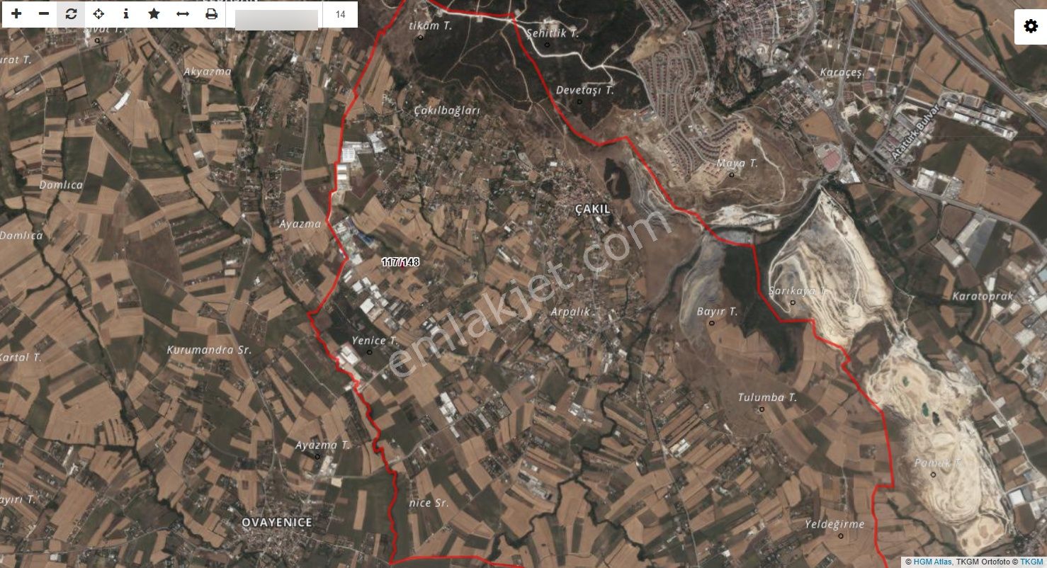 İstanbul Çatalca Çakıl Mah. Tek Tapu 843 M² Müstakil Tarla - Görsel 9