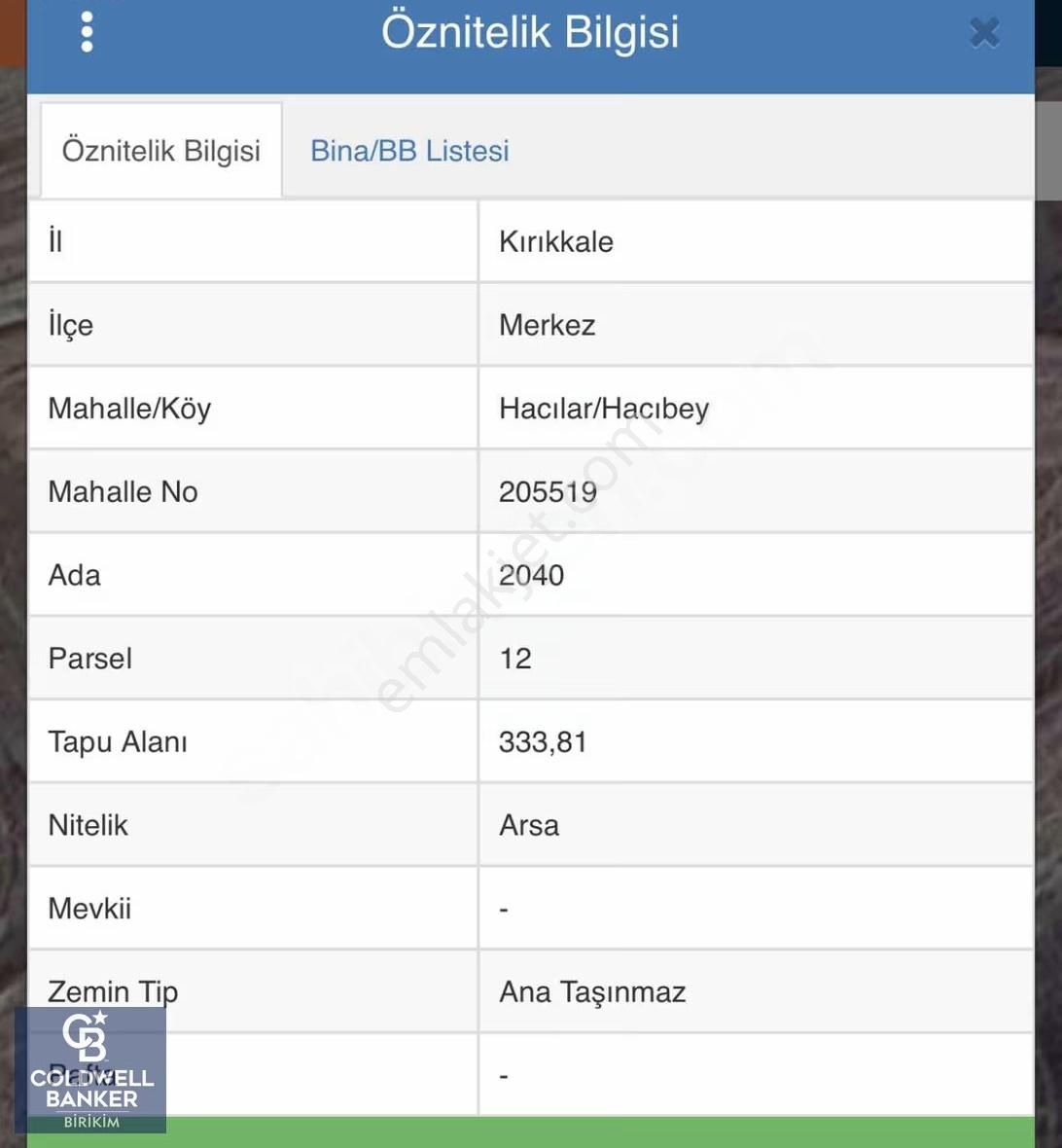 Kırıkkale Hacılar Hacıbey Mh 335m2 Konut İmarlı Satılık