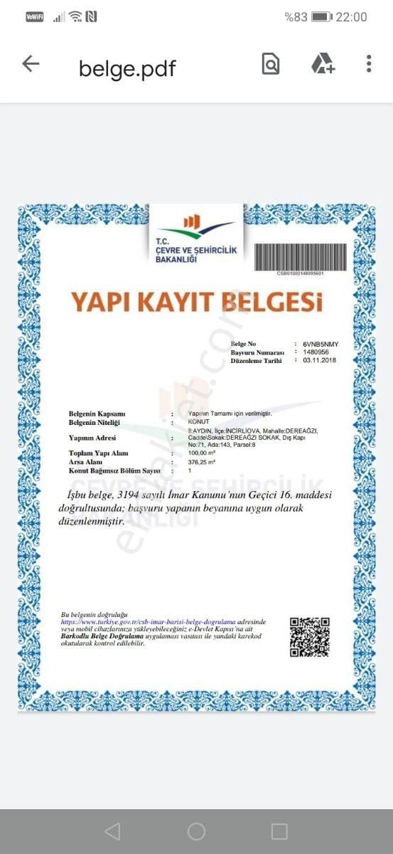 Aydın İncirliova Dereağzı Mah. Satılık 2+1 Müstakil Ev - Görsel 2