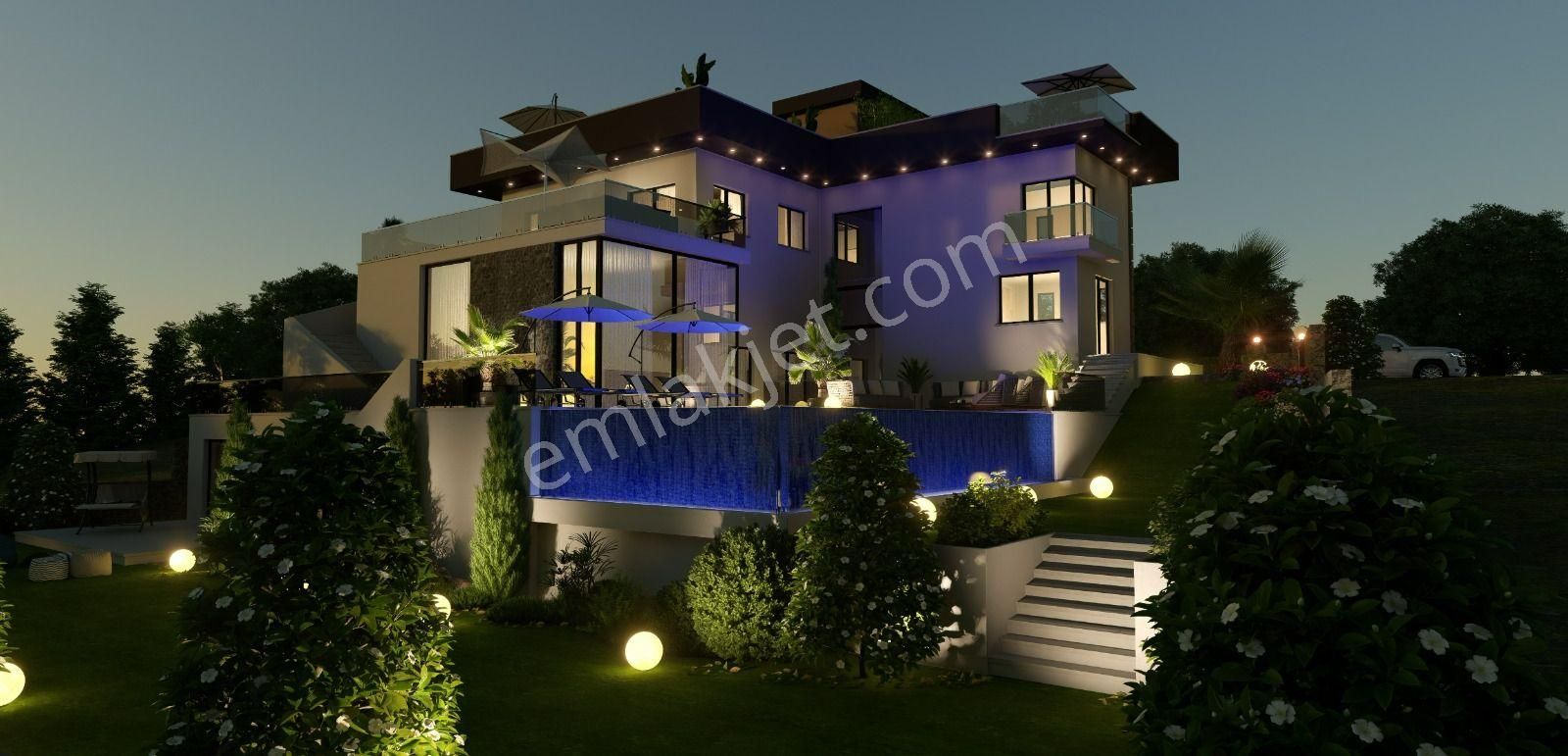 Girne Lapta'da Dağ Ve Deniz Manzaralı Ultra Lüks Satılık Trıplex Müstakil 4+1 Villa !! - Görsel 9